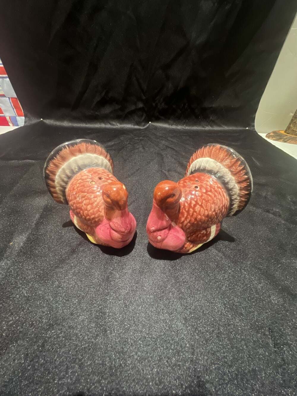 SAC Vintage Thanksgiving Turkey Ceramic Salt and Pepper Shaker Set